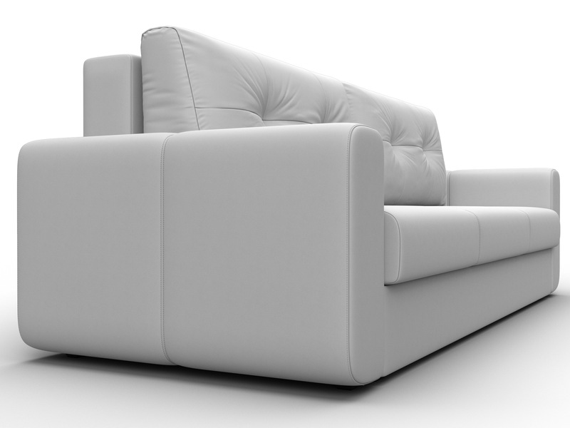 Диван прямой Лига-031, Экокожа, Белый