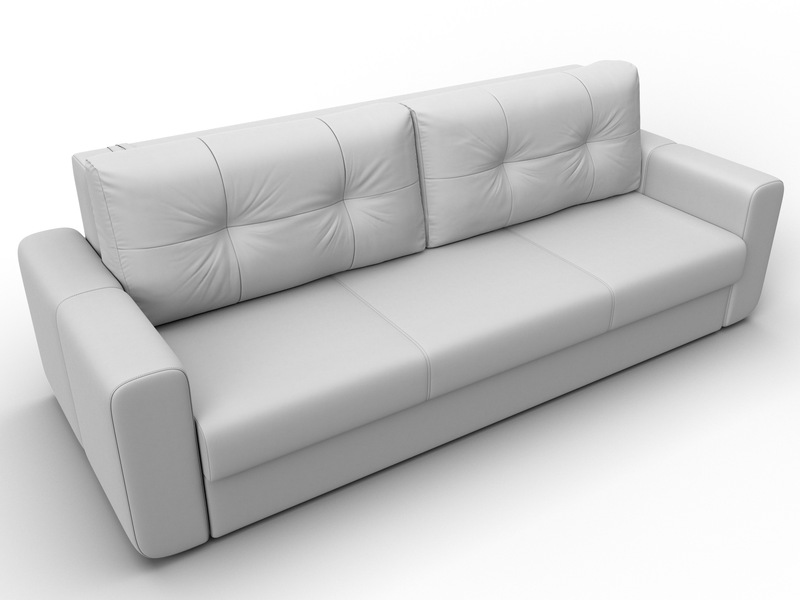 Диван прямой Лига-031, Экокожа, Белый