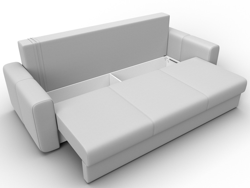 Диван прямой Лига-031, Экокожа, Белый