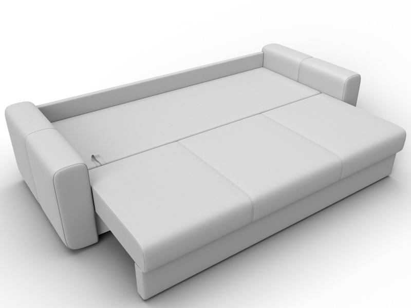 Диван прямой Лига-031, Экокожа, Белый