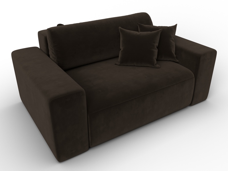 Кресло Лига-036 НПБ, Микровельвет, Коричневый