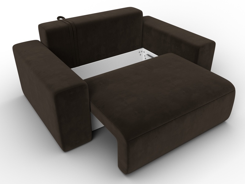 Кресло Лига-036 НПБ, Микровельвет, Коричневый