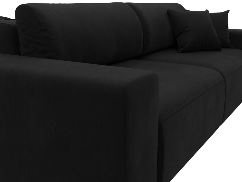 Диван прямой Лига-036 НПБ Классик, Микровельвет, Черный