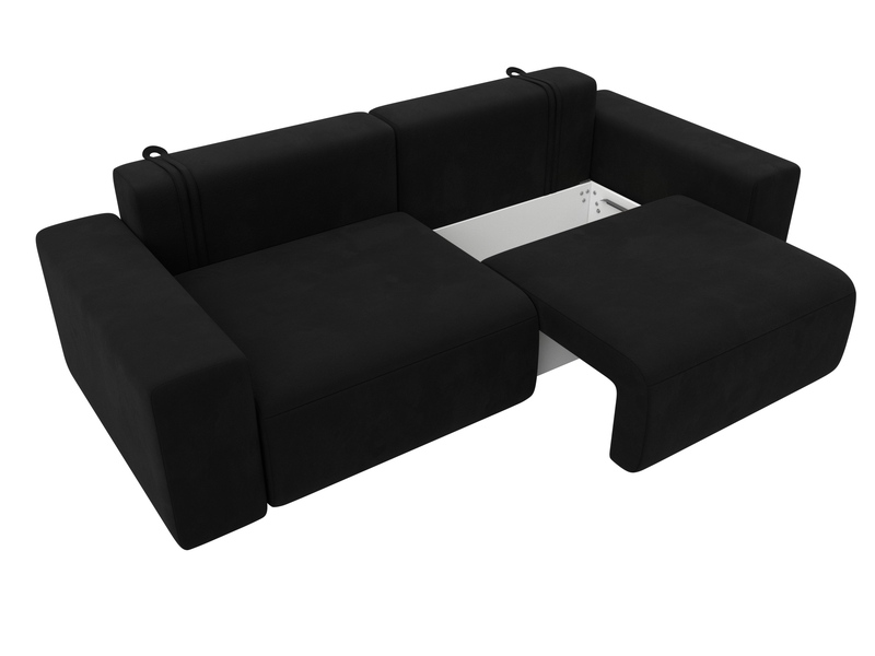 Диван прямой Лига-036 НПБ Классик, Микровельвет, Черный