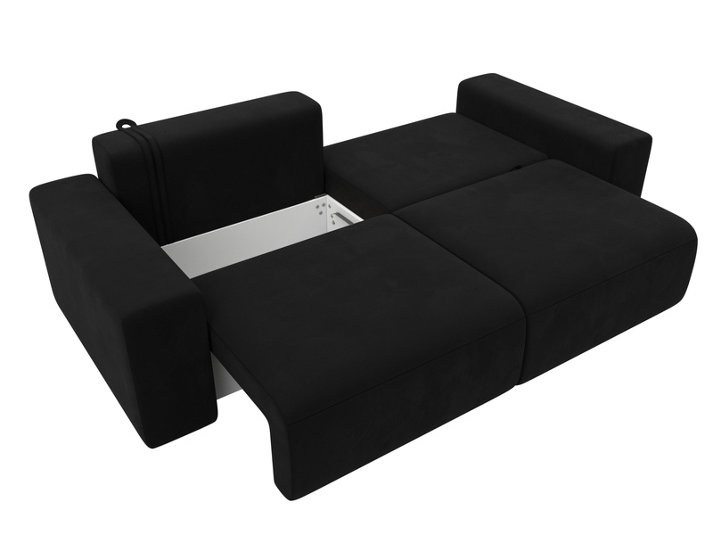 Диван прямой Лига-036 НПБ Классик, Микровельвет, Черный