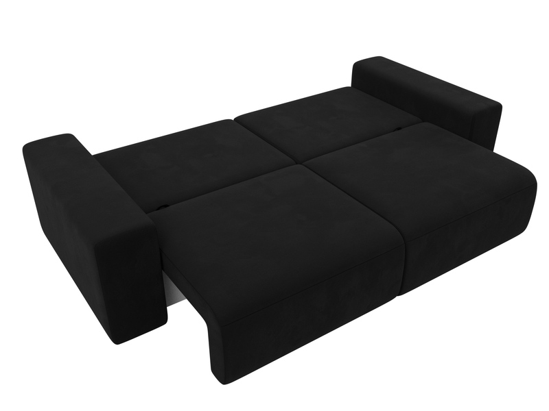 Диван прямой Лига-036 НПБ Классик, Микровельвет, Черный