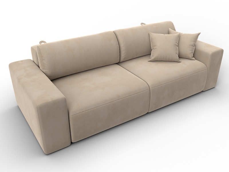 Диван прямой Лига-036 НПБ Классик, Велюр, SEVEN 729 бежевый