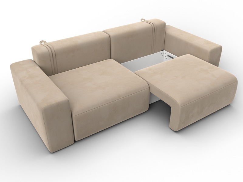 Диван прямой Лига-036 НПБ Классик, Велюр, SEVEN 729 бежевый