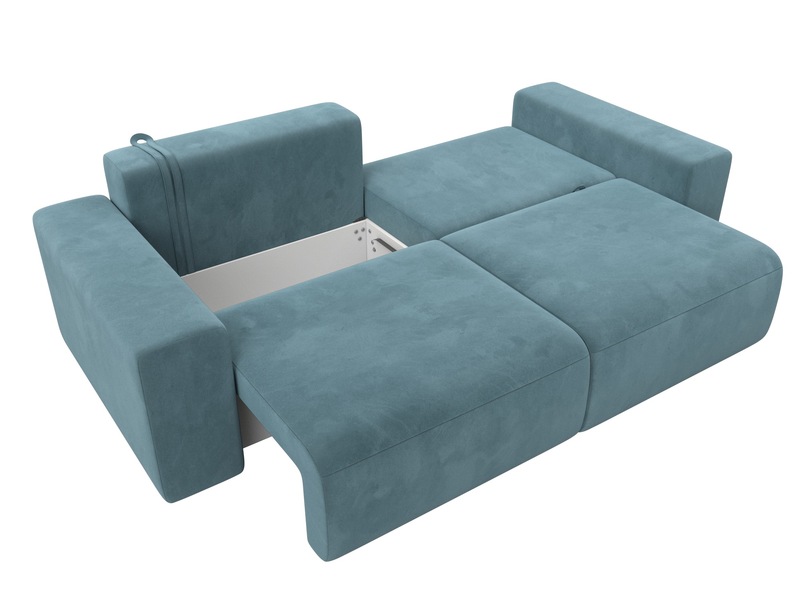 Диван прямой Лига-036 НПБ Классик, Велюр, SEVEN 113 бирюзовый