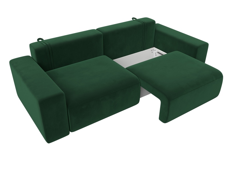 Диван прямой Лига-036 НПБ Классик, Велюр, SEVEN 626 зеленый