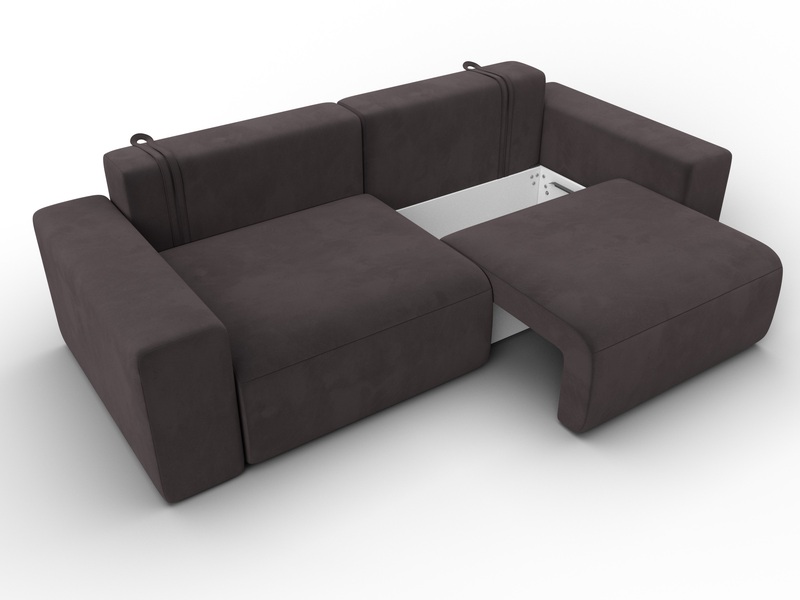 Диван прямой Лига-036 НПБ Классик, Велюр, SEVEN 727 коричневый