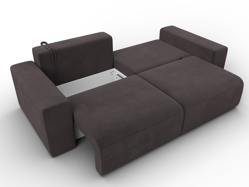 Диван прямой Лига-036 НПБ Классик, Велюр, SEVEN 727 коричневый