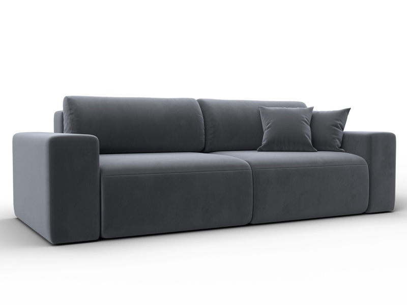 Диван прямой Лига-036 НПБ Классик, Велюр, SEVEN 17 серый