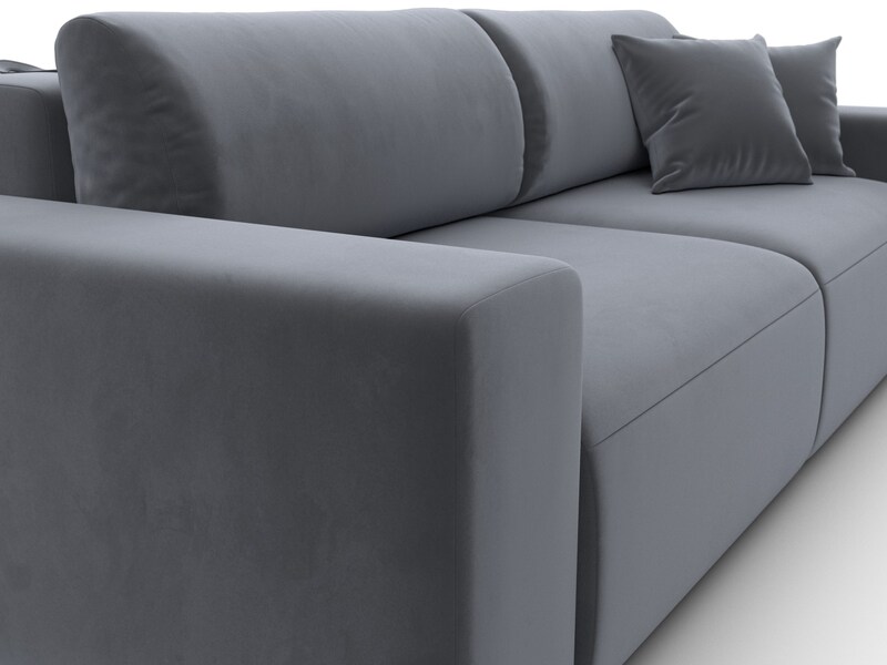 Диван прямой Лига-036 НПБ Классик, Велюр, SEVEN 17 серый