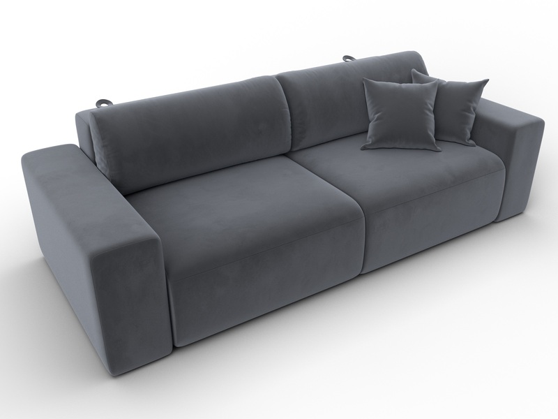 Диван прямой Лига-036 НПБ Классик, Велюр, SEVEN 17 серый