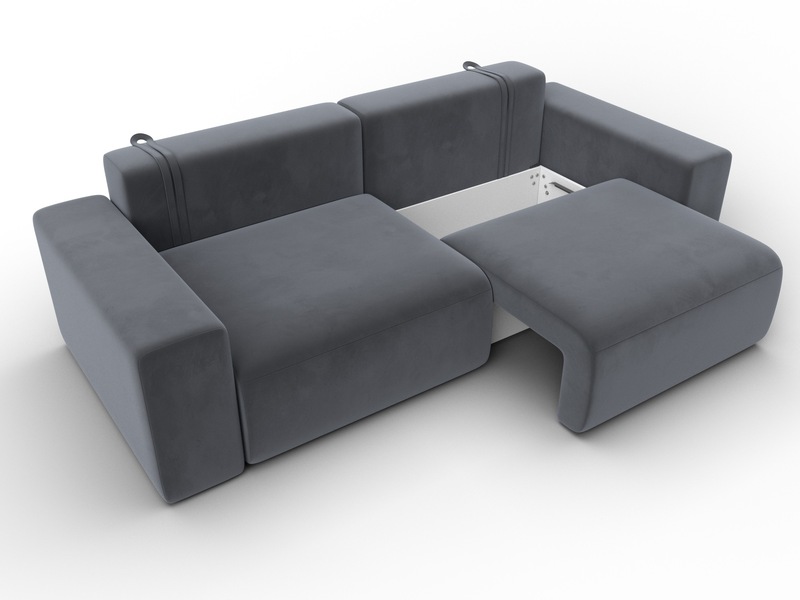 Диван прямой Лига-036 НПБ Классик, Велюр, SEVEN 17 серый