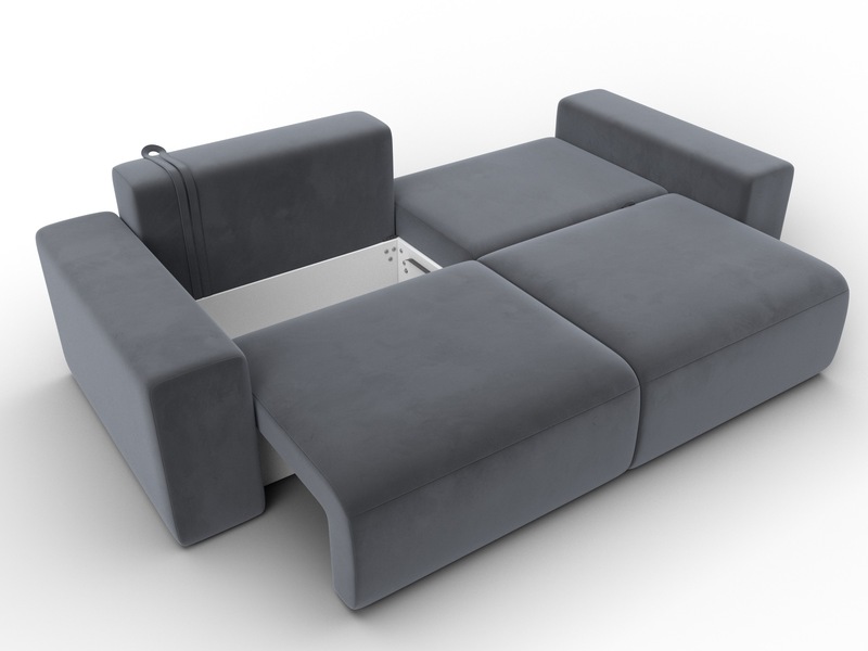 Диван прямой Лига-036 НПБ Классик, Велюр, SEVEN 17 серый