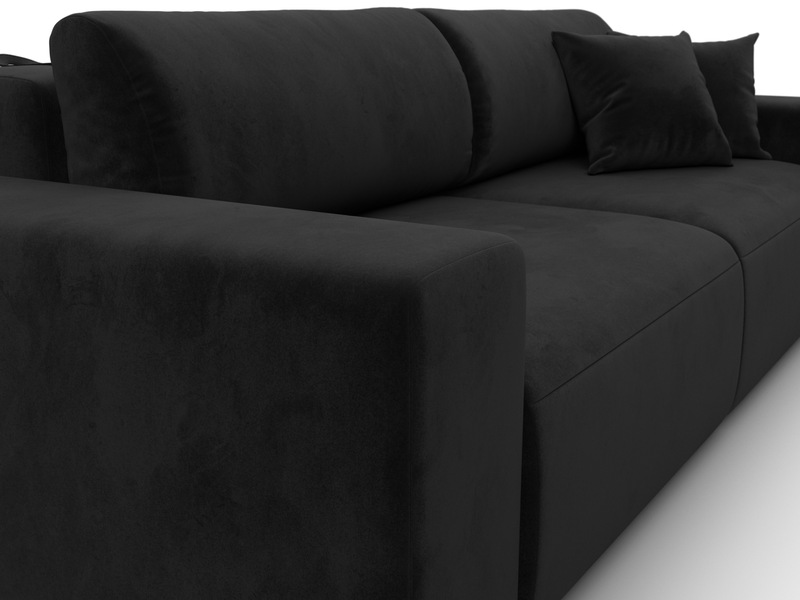 Диван прямой Лига-036 НПБ Классик, Велюр, SEVEN 35 черный