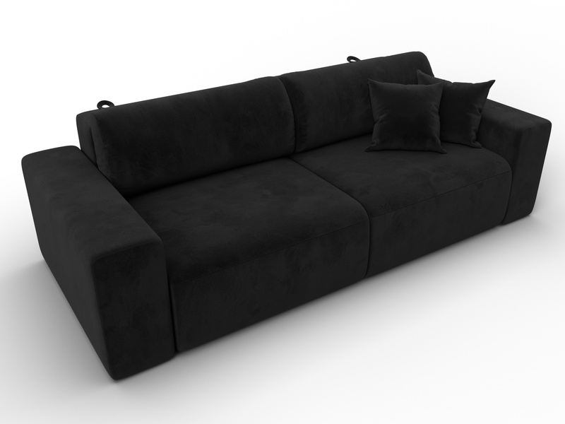 Диван прямой Лига-036 НПБ Классик, Велюр, SEVEN 35 черный