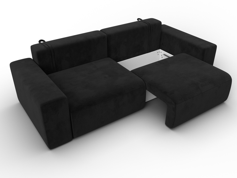 Диван прямой Лига-036 НПБ Классик, Велюр, SEVEN 35 черный