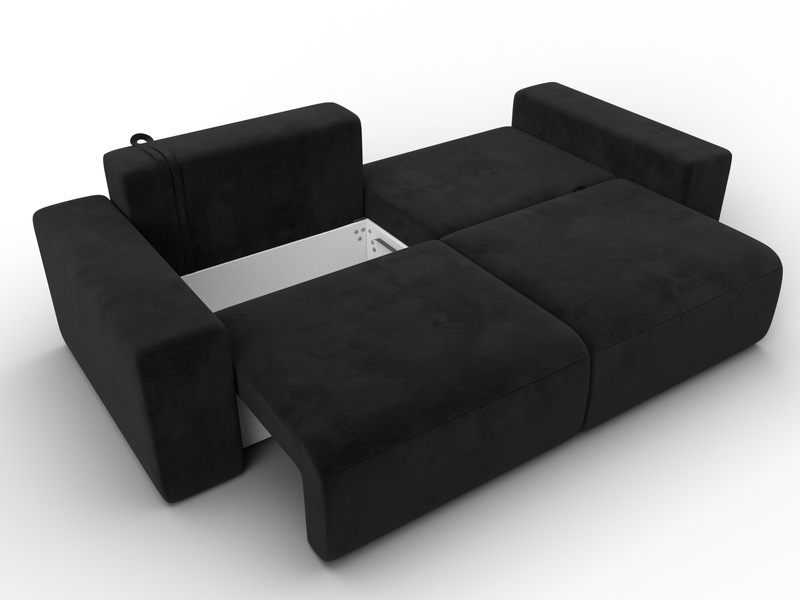 Диван прямой Лига-036 НПБ Классик, Велюр, SEVEN 35 черный