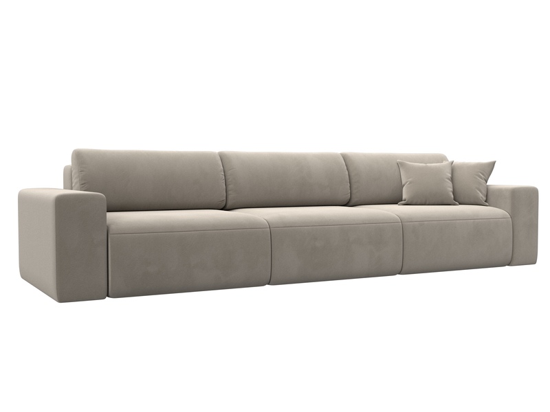 Диван прямой Лига-036 НПБ Классик Лонг, Микровельвет, Бежевый