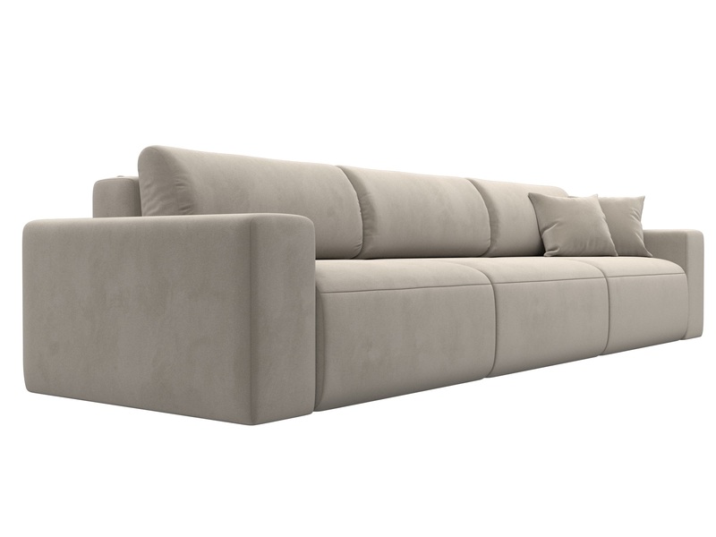 Диван прямой Лига-036 НПБ Классик Лонг, Микровельвет, Бежевый