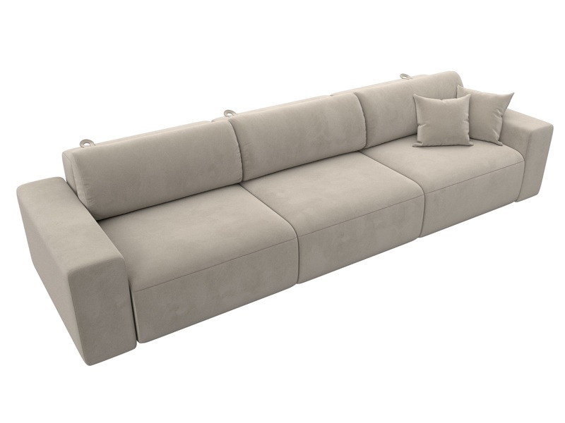 Диван прямой Лига-036 НПБ Классик Лонг, Микровельвет, Бежевый