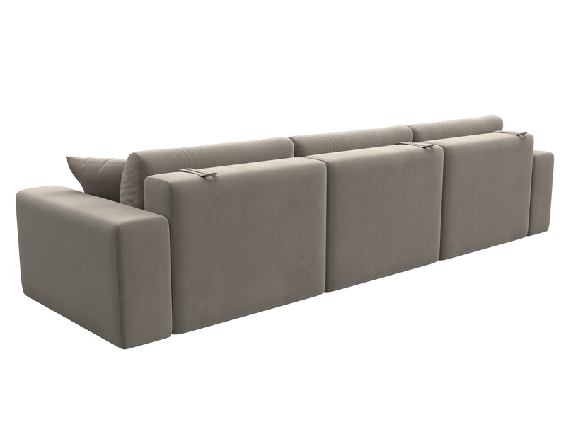 Диван прямой Лига-036 НПБ Классик Лонг, Микровельвет, Бежевый