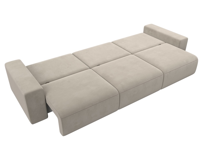 Диван прямой Лига-036 НПБ Классик Лонг, Микровельвет, Бежевый