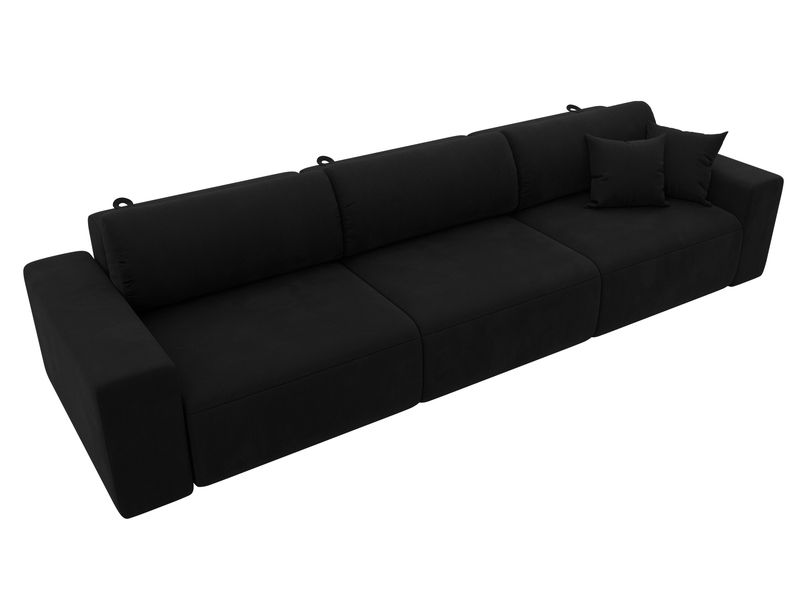 Диван прямой Лига-036 НПБ Классик Лонг, Микровельвет, Черный