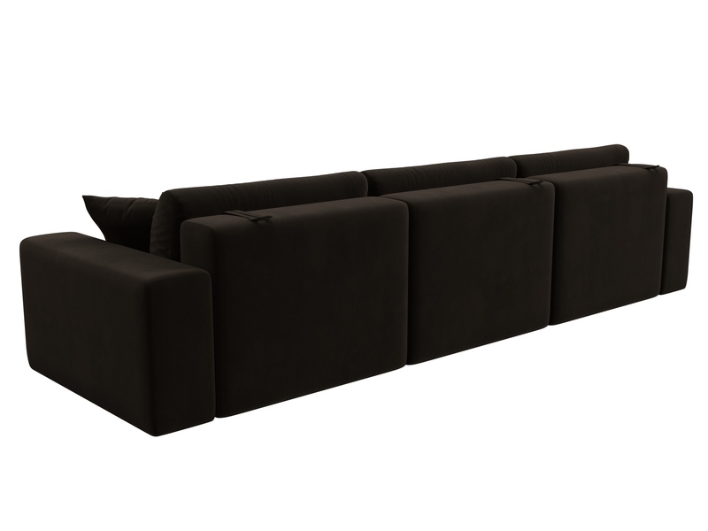 Диван прямой Лига-036 НПБ Классик Лонг, Микровельвет, Коричневый