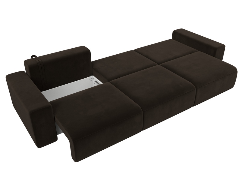 Диван прямой Лига-036 НПБ Классик Лонг, Микровельвет, Коричневый