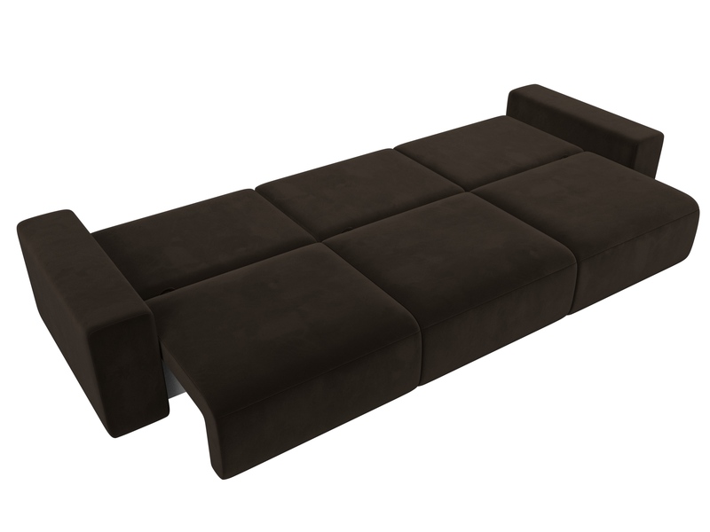 Диван прямой Лига-036 НПБ Классик Лонг, Микровельвет, Коричневый