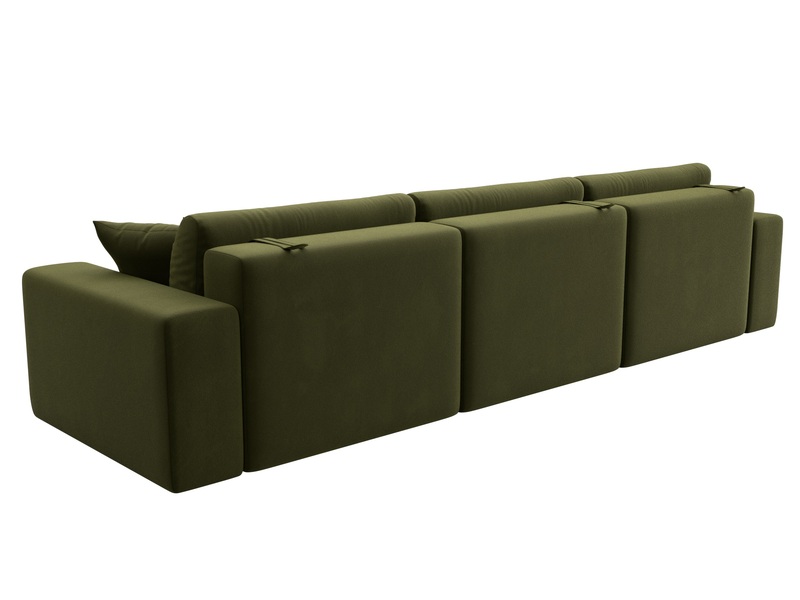 Диван прямой Лига-036 НПБ Классик Лонг, Микровельвет, Зеленый