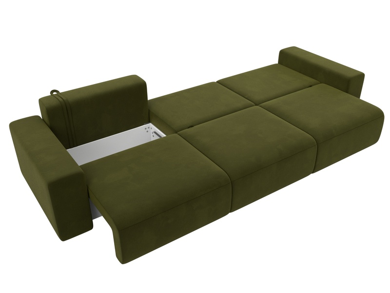Диван прямой Лига-036 НПБ Классик Лонг, Микровельвет, Зеленый