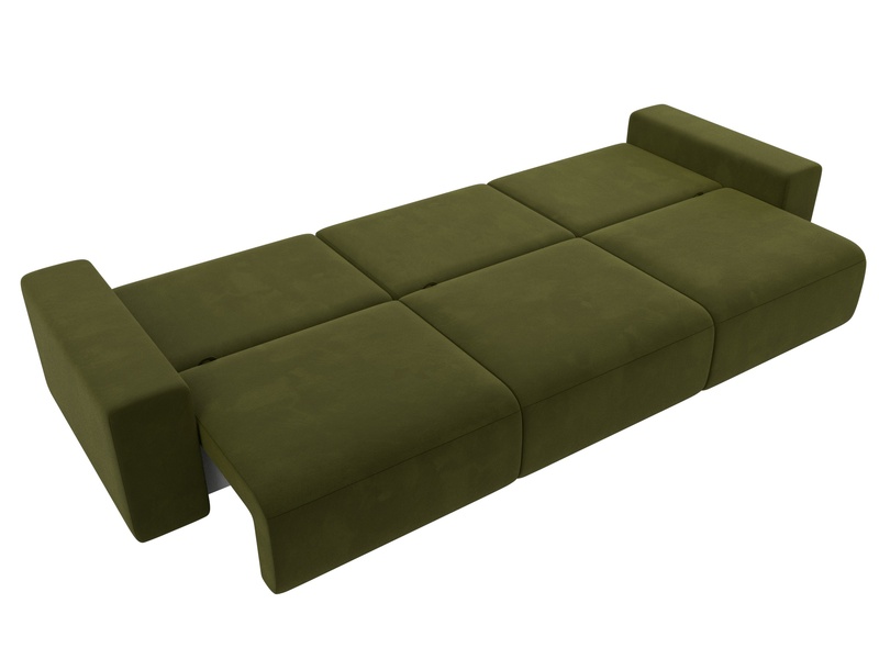 Диван прямой Лига-036 НПБ Классик Лонг, Микровельвет, Зеленый