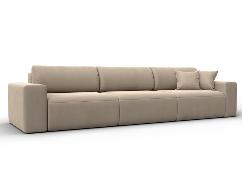 Диван прямой Лига-036 НПБ Классик Лонг, Велюр, SEVEN 729 бежевый