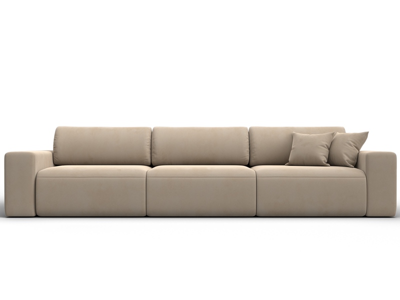 Диван прямой Лига-036 НПБ Классик Лонг, Велюр, SEVEN 729 бежевый