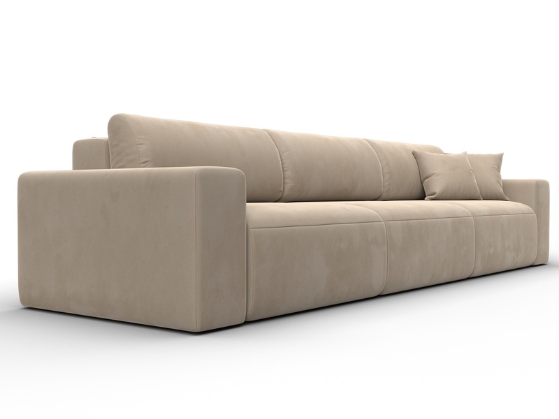 Диван прямой Лига-036 НПБ Классик Лонг, Велюр, SEVEN 729 бежевый