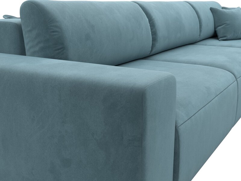 Диван прямой Лига-036 НПБ Классик Лонг, Велюр, SEVEN 113 бирюзовый