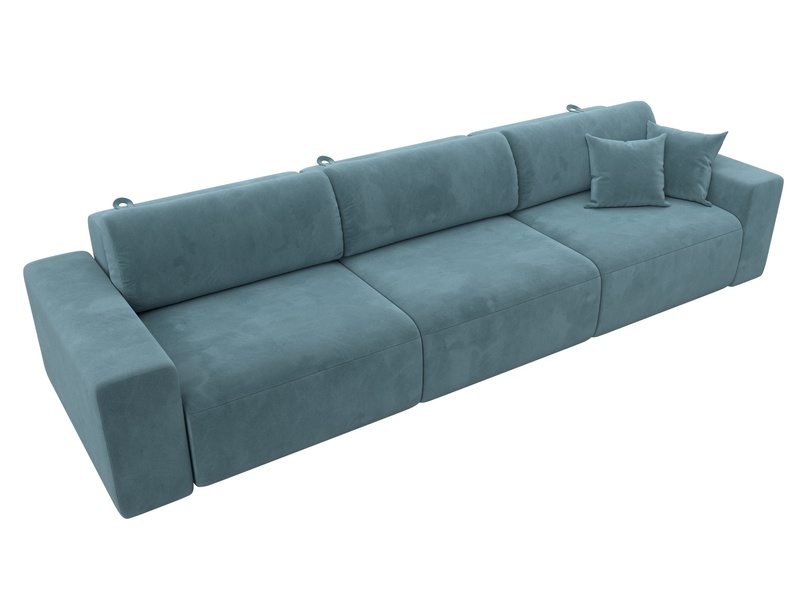 Диван прямой Лига-036 НПБ Классик Лонг, Велюр, SEVEN 113 бирюзовый