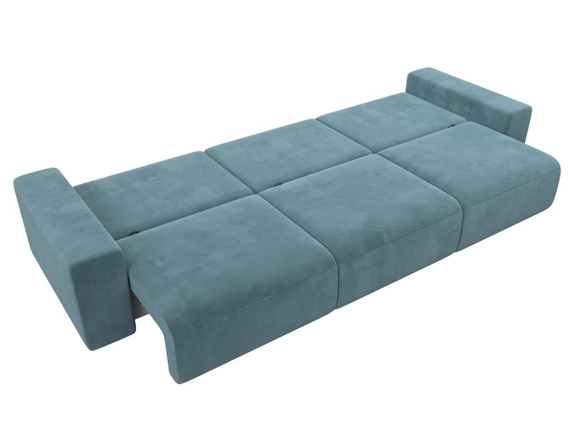 Диван прямой Лига-036 НПБ Классик Лонг, Велюр, SEVEN 113 бирюзовый