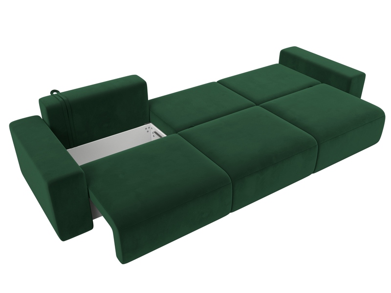 Диван прямой Лига-036 НПБ Классик Лонг, Велюр, SEVEN 626 зеленый