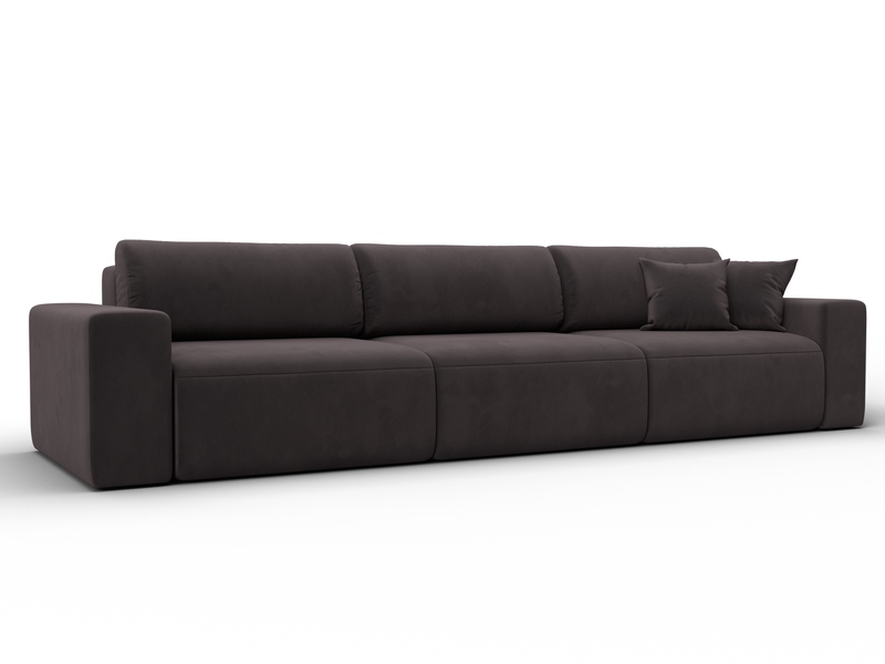 Диван прямой Лига-036 НПБ Классик Лонг, Велюр, SEVEN 727 коричневый