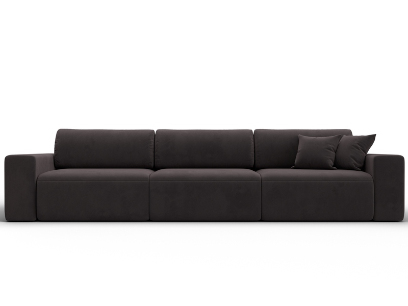 Диван прямой Лига-036 НПБ Классик Лонг, Велюр, SEVEN 727 коричневый