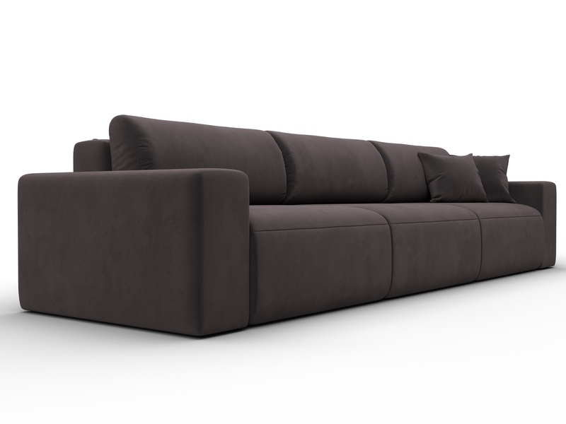 Диван прямой Лига-036 НПБ Классик Лонг, Велюр, SEVEN 727 коричневый