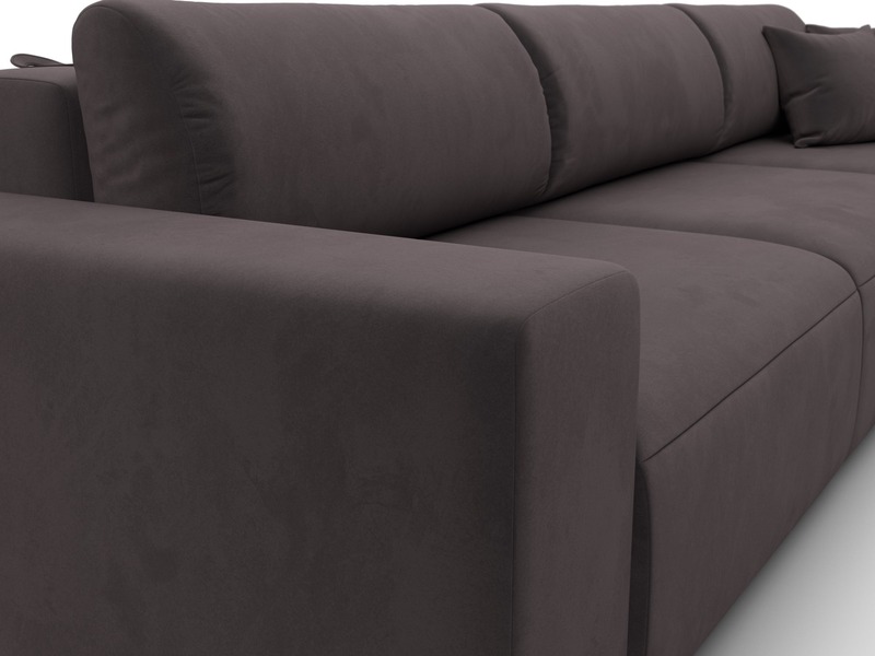 Диван прямой Лига-036 НПБ Классик Лонг, Велюр, SEVEN 727 коричневый