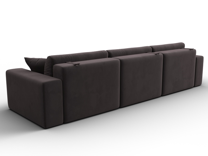 Диван прямой Лига-036 НПБ Классик Лонг, Велюр, SEVEN 727 коричневый