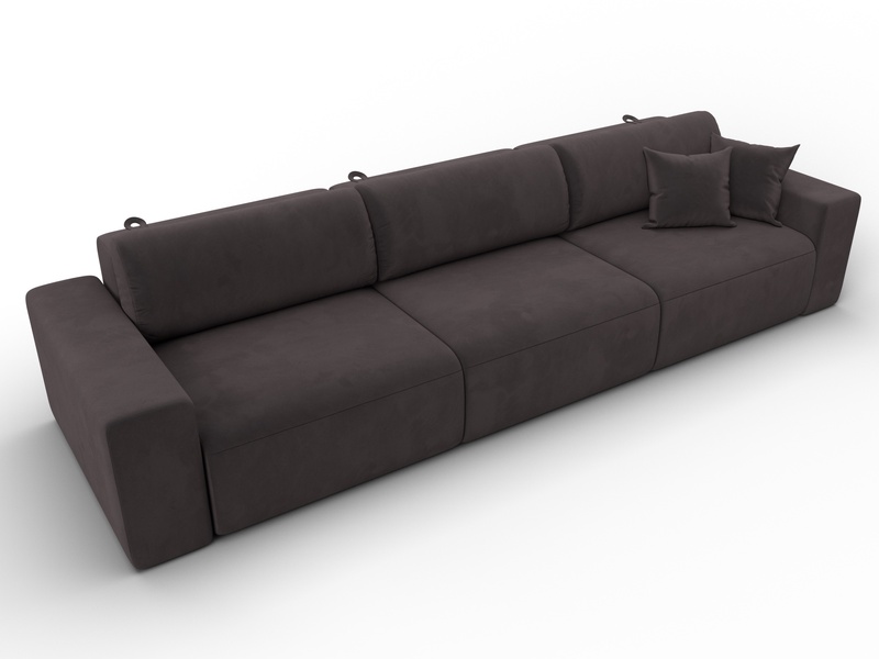 Диван прямой Лига-036 НПБ Классик Лонг, Велюр, SEVEN 727 коричневый